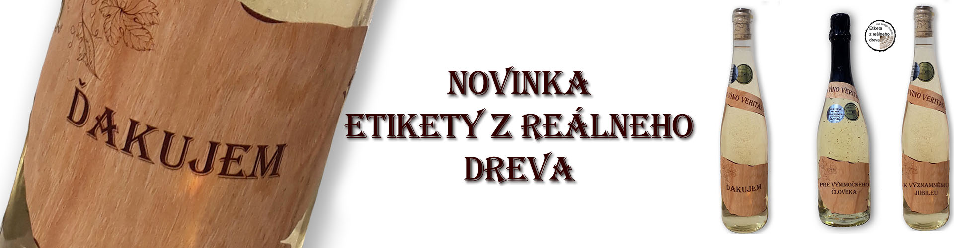 Darčekové víno etiketa z dreva